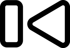 Left Arrow First Track Button Outline Vinyl Cutting Svg File, Free Vectors File